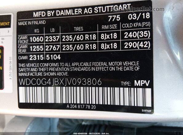 WDC0G4JBXJV093806 2018 MERCEDES-BENZ GLC 300 Silver Շարժիչի բաժամունքի տեսք