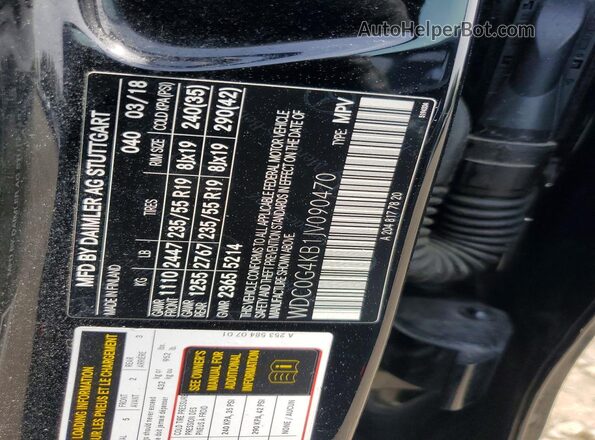 WDC0G4KB1JV090470 2018 MERCEDES-BENZ GLC-CLASS Черный Вид наклейки с VIN-кодом