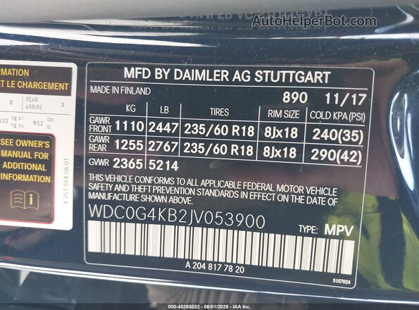 WDC0G4KB2JV053900 2018 MERCEDES-BENZ GLC 300 Dark Blue Vista del compartimento del motor