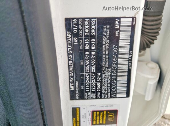 WDC0G4KB4GF054307 2016 MERCEDES-BENZ GLC-CLASS White Engine compartment view