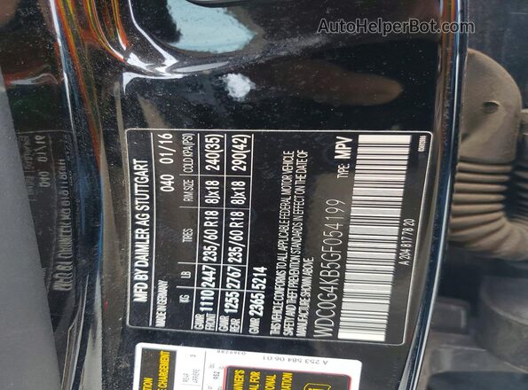 WDC0G4KB5GF054199 2016 MERCEDES-BENZ GLC-CLASS Black VIN sticker view