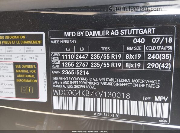 WDC0G4KB7KV130018 2019 MERCEDES-BENZ GLC 300 Black Vista del compartimento del motor