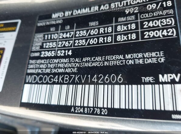 WDC0G4KB7KV142606 2019 MERCEDES-BENZ GLC 300 Серый Вид подкапотного пространства