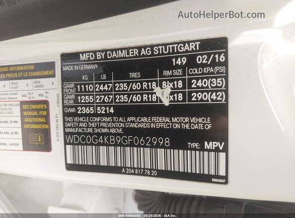 WDC0G4KB9GF062998 2016 MERCEDES-BENZ GLC 300 Белый Вид подкапотного пространства