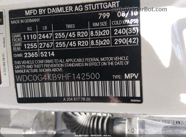 WDC0G4KB9HF142500 2017 MERCEDES-BENZ GLC 300 White Շարժիչի բաժամունքի տեսք