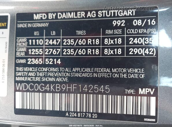 WDC0G4KB9HF142545 2017 MERCEDES-BENZ GLC 300 Silver Вид підкапотного простору