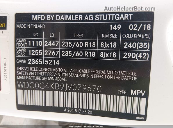 WDC0G4KB9JV079670 2018 MERCEDES-BENZ GLC 300 White Vista del compartimento del motor