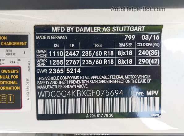 WDC0G4KBXGF075694 2016 MERCEDES-BENZ GLC 300 White Engine compartment view