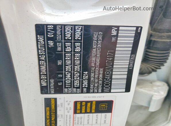 WDC0G4KBXJV074171 2018 MERCEDES-BENZ GLC-CLASS White Engine compartment view