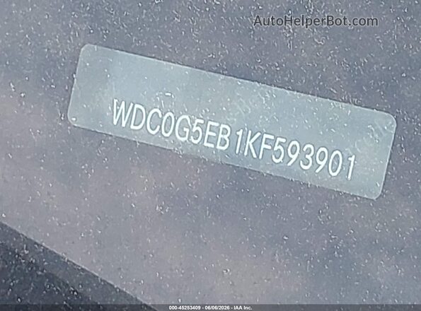 WDC0G5EB1KF593901 2019 MERCEDES-BENZ GLC 350E Silver 
