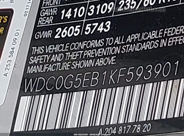 WDC0G5EB1KF593901 2019 MERCEDES-BENZ GLC 350E Silver Շարժիչի բաժամունքի տեսք