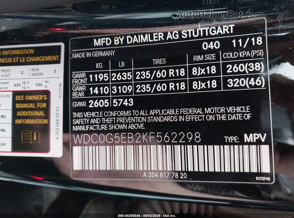 WDC0G5EB2KF562298 2019 MERCEDES-BENZ GLC 350E Black Вид підкапотного простору
