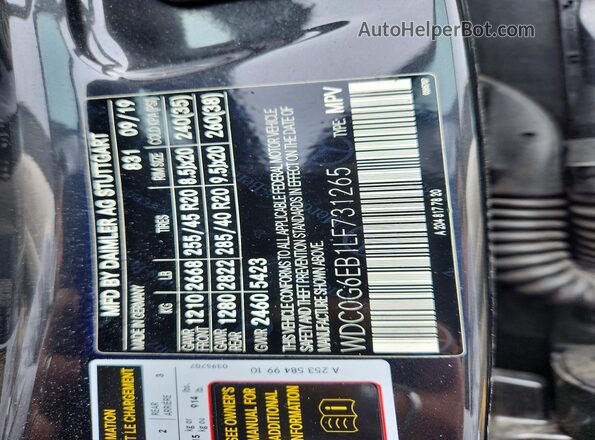 WDC0G6EB1LF731265 2020 MERCEDES-BENZ GLC-CLASS Black Vista del compartimento del motor