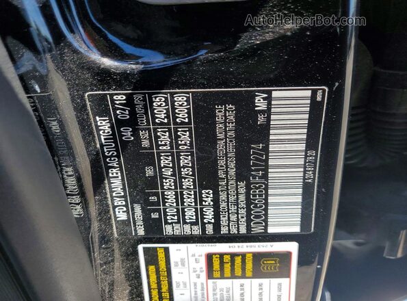 WDC0G6EB3JF417274 2018 MERCEDES-BENZ GLC-CLASS Black VIN կոդի պիտակի տեսք