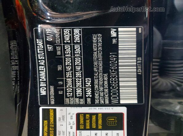 WDC0G6EB3KF602491 2019 MERCEDES-BENZ GLC-CLASS Black VIN կոդի պիտակի տեսք