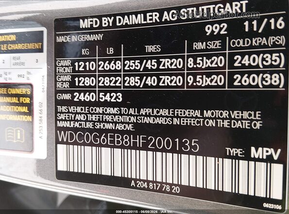 WDC0G6EB8HF200135 2017 MERCEDES-BENZ AMG GLC 43 Gray Շարժիչի բաժամունքի տեսք