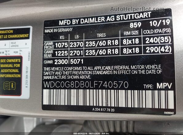 WDC0G8DB0LF740570 2020 MERCEDES-BENZ GLC 300 Tan Engine compartment view