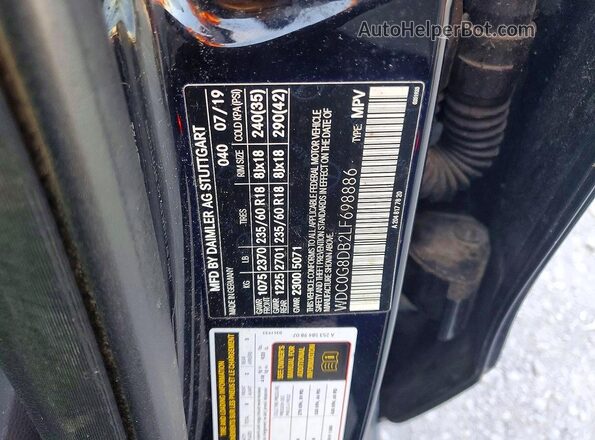 WDC0G8DB2LF698886 2020 MERCEDES-BENZ GLC-CLASS Черный Вид наклейки с VIN-кодом