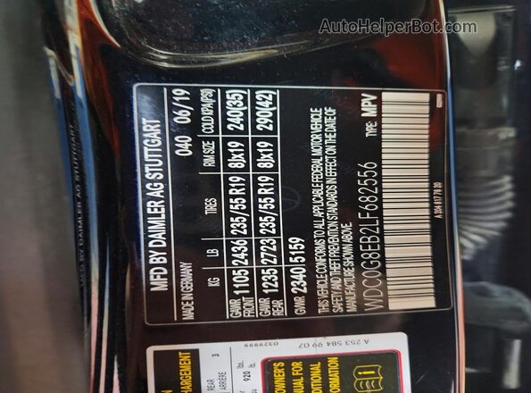 WDC0G8EB2LF682556 2020 MERCEDES-BENZ GLC-CLASS Черный 