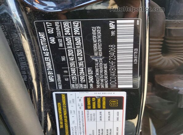 WDC0J4KBXHF234068 2017 MERCEDES-BENZ GLC-CLASS Black VIN կոդի պիտակի տեսք