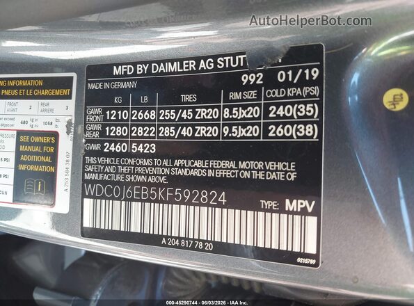 WDC0J6EB5KF592824 2019 MERCEDES-BENZ AMG GLE 43 COUPE Gray Engine compartment view