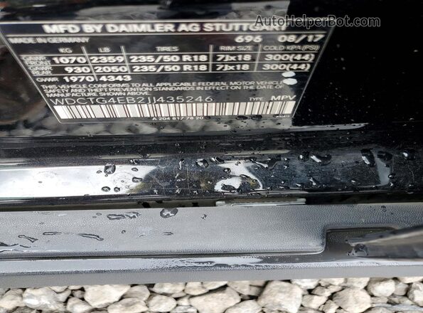 WDCTG4EB2JJ435246 2018 MERCEDES-BENZ GLA Black Widok naklejki z numerem VIN