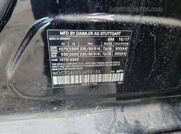 WDCTG4EB5JJ459184 2018 MERCEDES-BENZ GLA Черный 