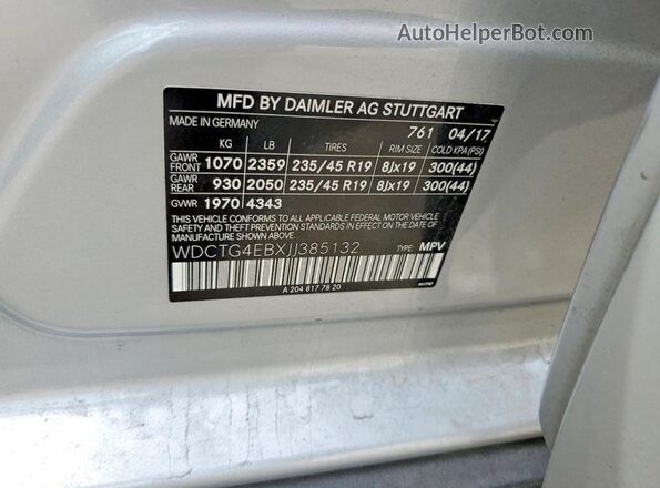 WDCTG4EBXJJ385132 2018 MERCEDES-BENZ GLA Silver Vista del compartimento del motor