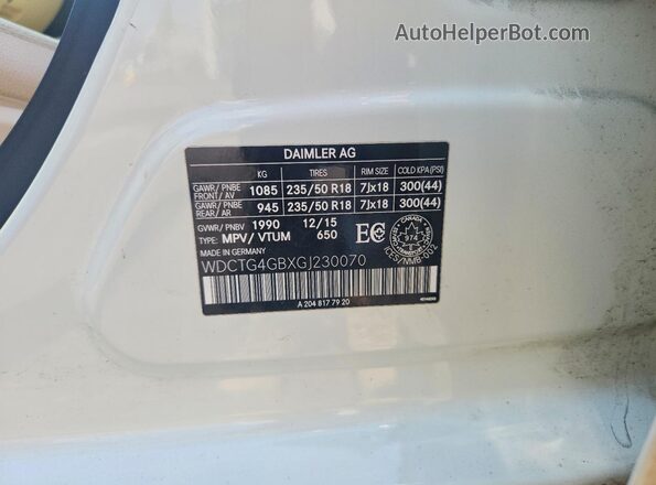 WDCTG4GBXGJ230070 2016 MERCEDES-BENZ 300 White Widok komory silnika