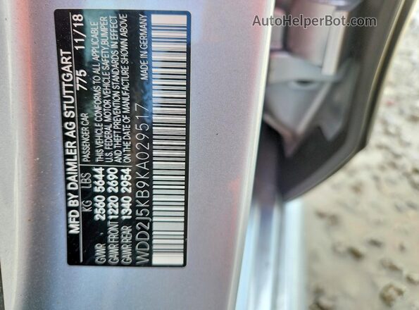 WDD2J5KB9KA029517 2019 MERCEDES-BENZ CLS-CLASS Silver Widok komory silnika