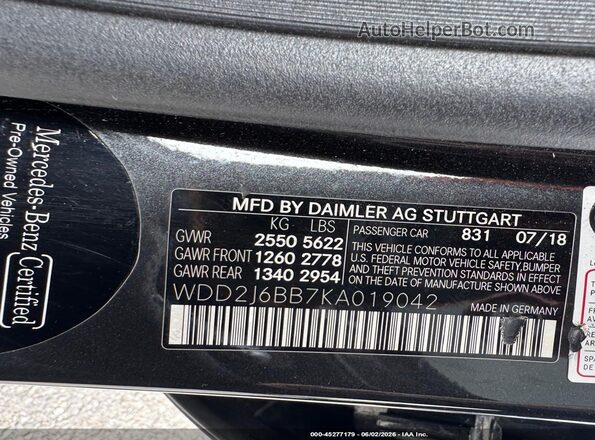 WDD2J6BB7KA019042 2019 MERCEDES-BENZ AMG CLS 53 Серый 