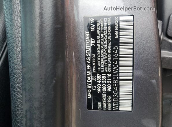 WDD3G4EB5LW041645 2020 MERCEDES-BENZ A Gray Widok komory silnika