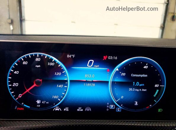 WDD3G4EB8KW014583 2019 MERCEDES-BENZ A Gray Vista del cuadro de instrumentos