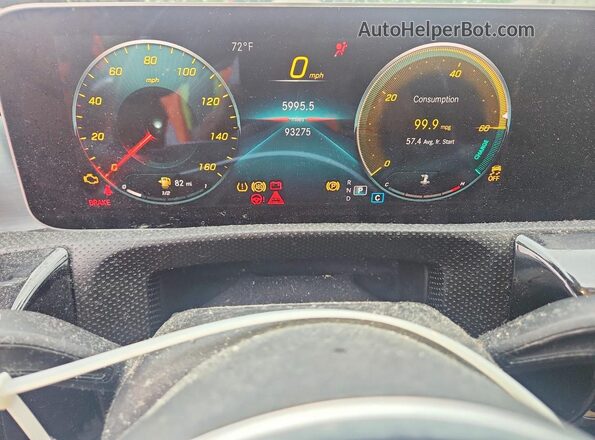 WDD3G4FB2KW024346 2019 MERCEDES-BENZ A Red Instrument cluster view