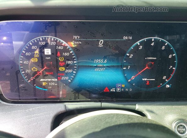 WDD7X8JB2KA007012 2019 MERCEDES-BENZ AMG Blue ხელსაწყოთა პანელის ხედი