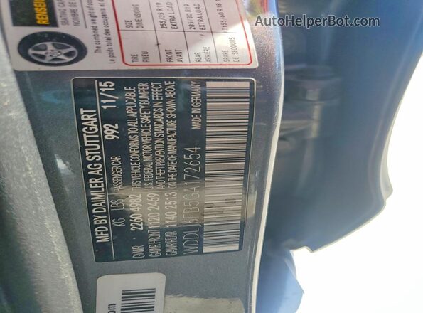 WDDLJ6FB5GA172654 2016 MERCEDES-BENZ CLS-CLASS Gray Вид підкапотного простору