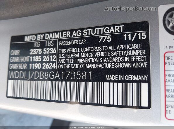 WDDLJ7DB8GA173581 2016 MERCEDES-BENZ CLS-CLASS Silver Engine compartment view