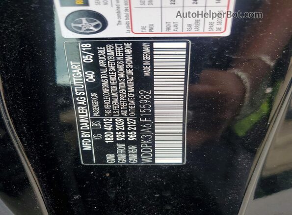 WDDPK3JA6JF155982 2018 MERCEDES-BENZ SLC Black VIN sticker view