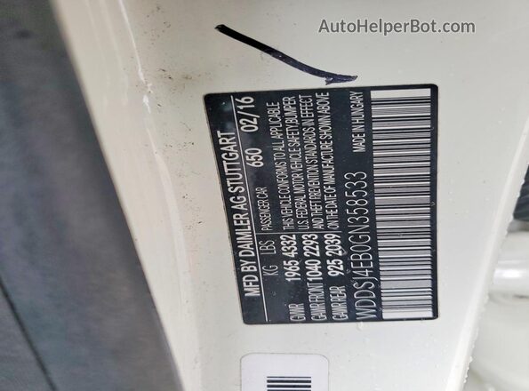 WDDSJ4EB0GN358533 2016 MERCEDES-BENZ CLA-CLASS White VIN կոդի պիտակի տեսք