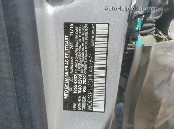 WDDSJ4EB3HN462676 2017 MERCEDES-BENZ CLA-CLASS Серебряный Вид наклейки с VIN-кодом