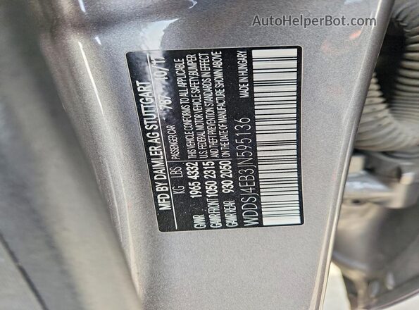 WDDSJ4EB3JN595136 2018 MERCEDES-BENZ CLA-CLASS Gray Вид наклейки з VIN-кодом