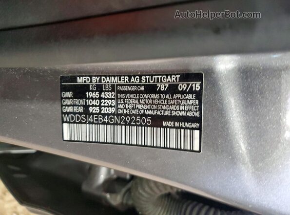 WDDSJ4EB4GN292505 2016 MERCEDES-BENZ CLA-CLASS Silver Շարժիչի բաժամունքի տեսք
