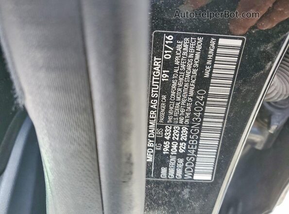 WDDSJ4EB5GN340240 2016 MERCEDES-BENZ CLA-CLASS Black Vista del compartimento del motor