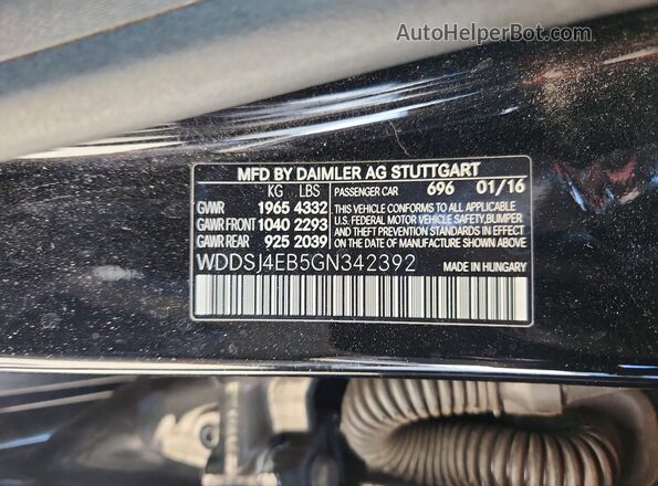 WDDSJ4EB5GN342392 2016 MERCEDES-BENZ CLA-CLASS Black Շարժիչի բաժամունքի տեսք