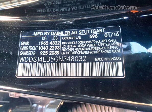 WDDSJ4EB5GN348032 2016 MERCEDES-BENZ CLA-CLASS Черный 
