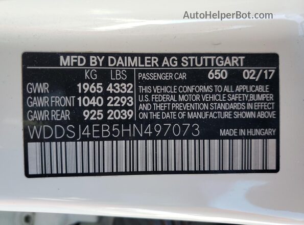 WDDSJ4EB5HN497073 2017 MERCEDES-BENZ CLA-CLASS White Engine compartment view