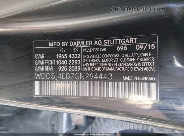 WDDSJ4EB7GN294443 2016 MERCEDES-BENZ CLA 250 Black ძრავის განყოფილების ხედი