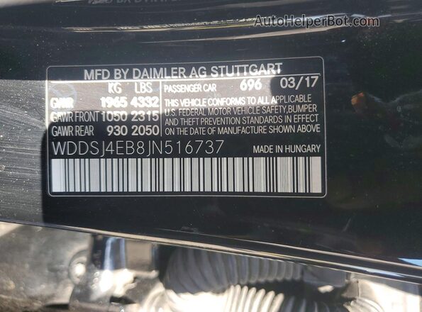 WDDSJ4EB8JN516737 2018 MERCEDES-BENZ CLA-CLASS Черный 