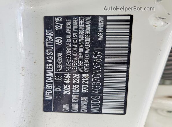 WDDSJ4GB7GN336591 2016 MERCEDES-BENZ CLA-CLASS Белый 