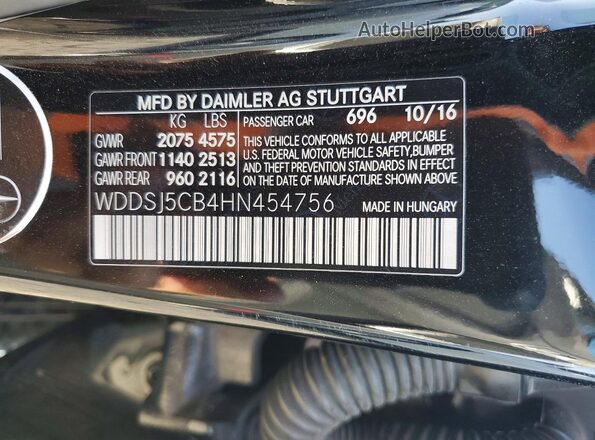 WDDSJ5CB4HN454756 2017 MERCEDES-BENZ CLA-CLASS Black Engine compartment view